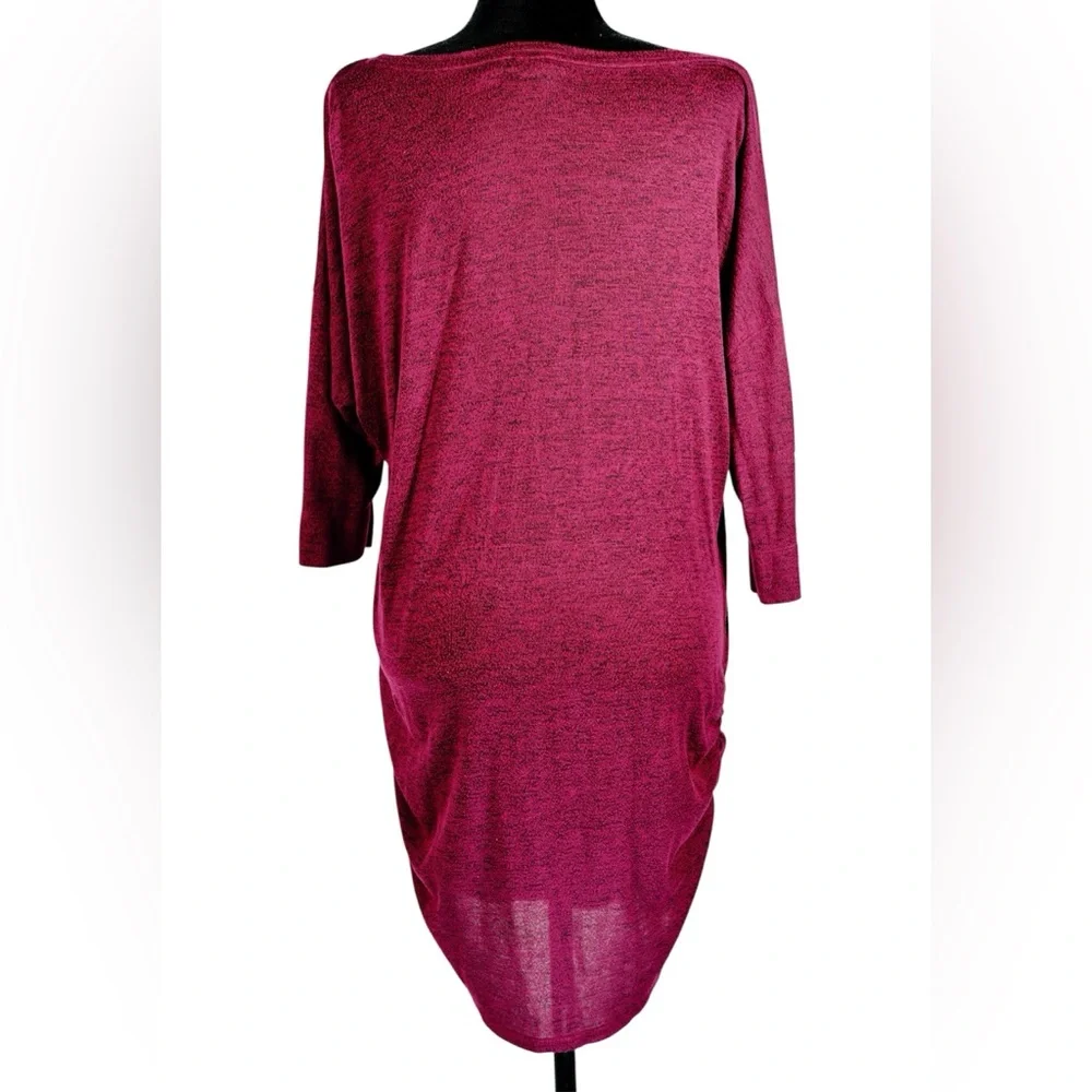 Express Burgundy Ruched Knit Top Stretch Jersey – Size Large - Picture 6 of 16